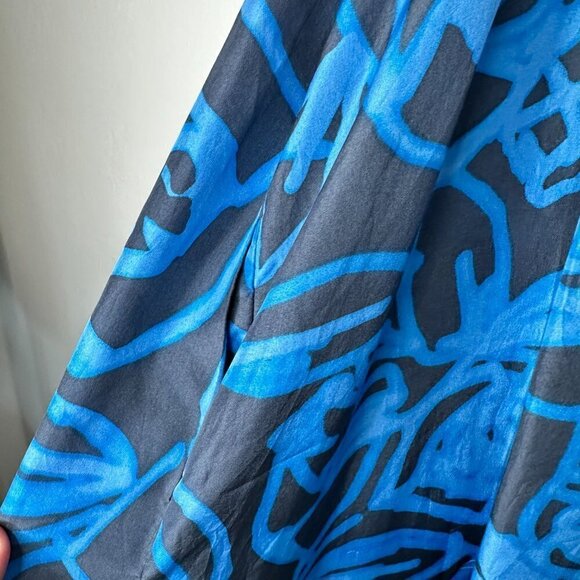 Rebecca Taylor Paris Hilton Coachella Silk Maxi Blue & Gray Dress Size 10 - Picture 5 of 8